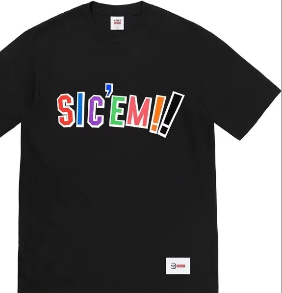 Letter White Tee Black S ￥99 M XL L and WTAPS Color  Sic'em! 21FW 0623